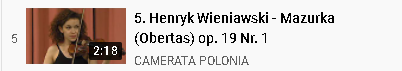 5. Henryk Wieniawski - Mazurka (Obertas) op. 19 Nr. 1