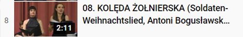 08. KOLĘDA ŻOŁNIERSKA (Soldaten-Weihnachtslied, Antoni Bogusławski, 1943)