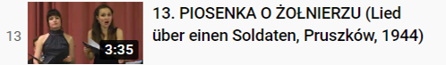 13. PIOSENKA O ŻOŁNIERZU (Lied über einen Soldaten, Pruszków, 1944)